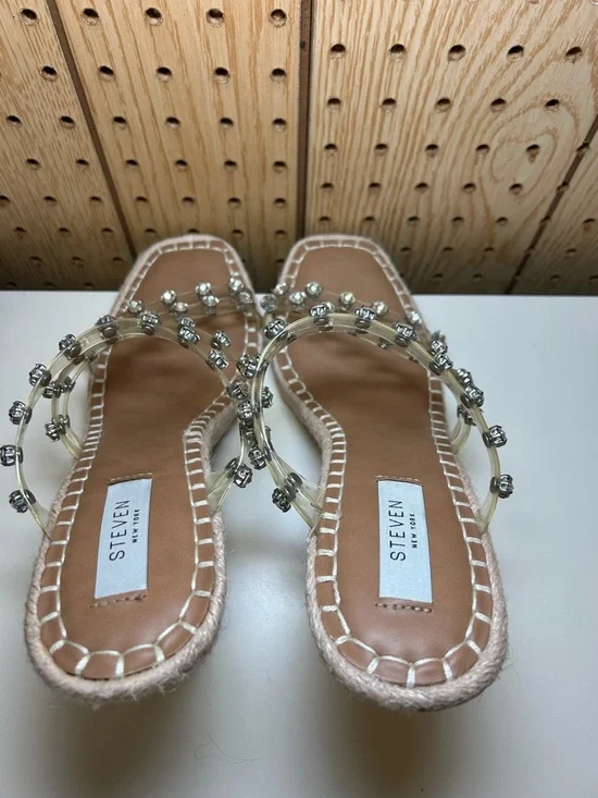 Steven New York Crystal -Embellished Clear Espadrille Wedge Sandal - Women - Picture 4 of 9